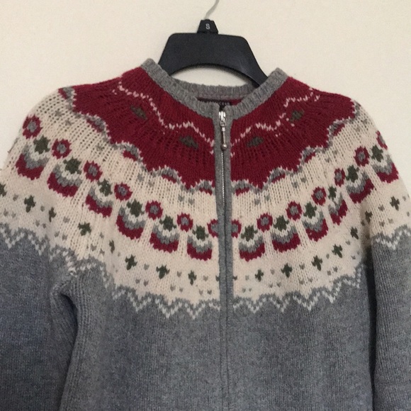 Vintage Sarah Spencer 100% lamb wool pattern style sweater cardigan - Picture 2 of 8